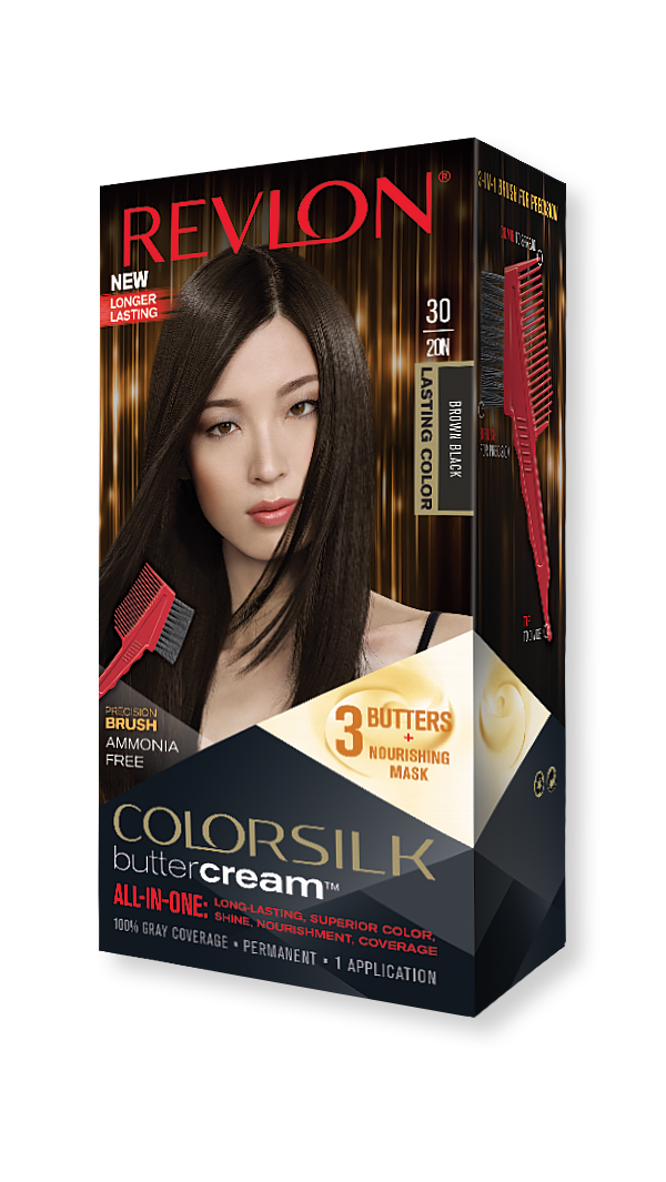 revlon hair colorsilk buttercream hair color 20n brown black 