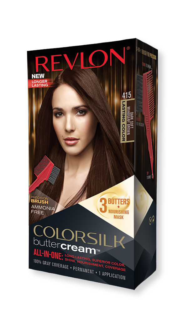 revlon hair colorsilk buttercream hair color 415 dark soft mahogany brown 