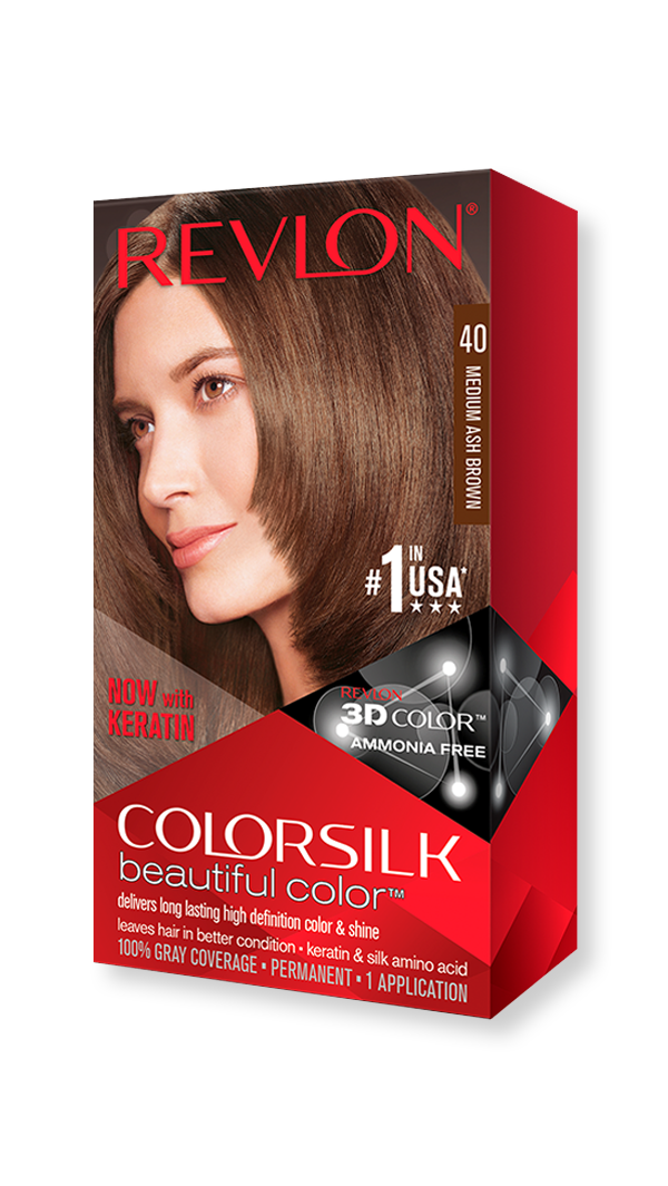 revlon hair colorsilk beautiful color hair color 40 medium ash brown 