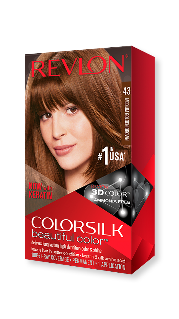 revlon hair colorsilk beautiful color hair color 43 medium golden brown 
