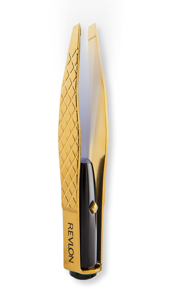 revlon beauty tools led gold slant tweezer 